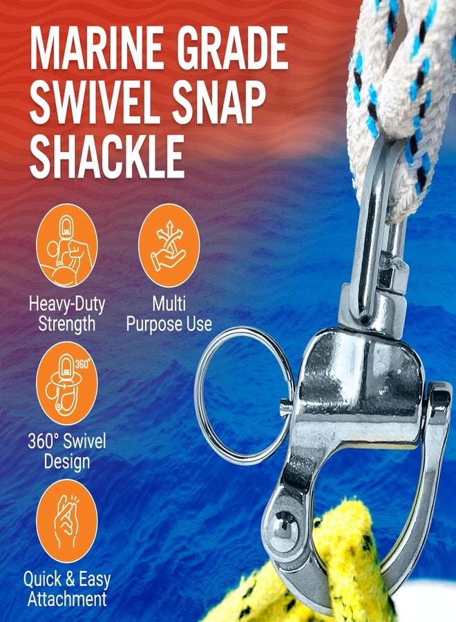 Better Boat Stainless Steel Quick Release Snap Shackles, 2-Pack, 2.75", 316 Marine Grade, Swivel Shackle for Sailing Rigging, SCBA Mask Clips, Spinnaker Halyard, and Sailboat Hardware - Image 2