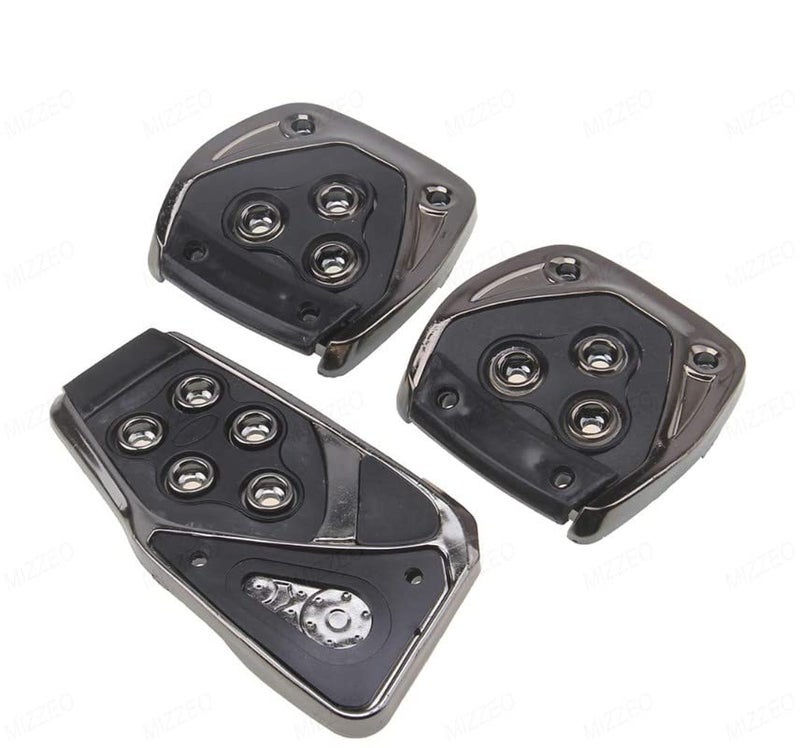 MIZZEO Extra Grip & High Performance Accelerator Brake Clutch Pedal Cover (Pack of 3) Black Compatible with Mahindra XUV 700 - Image 1