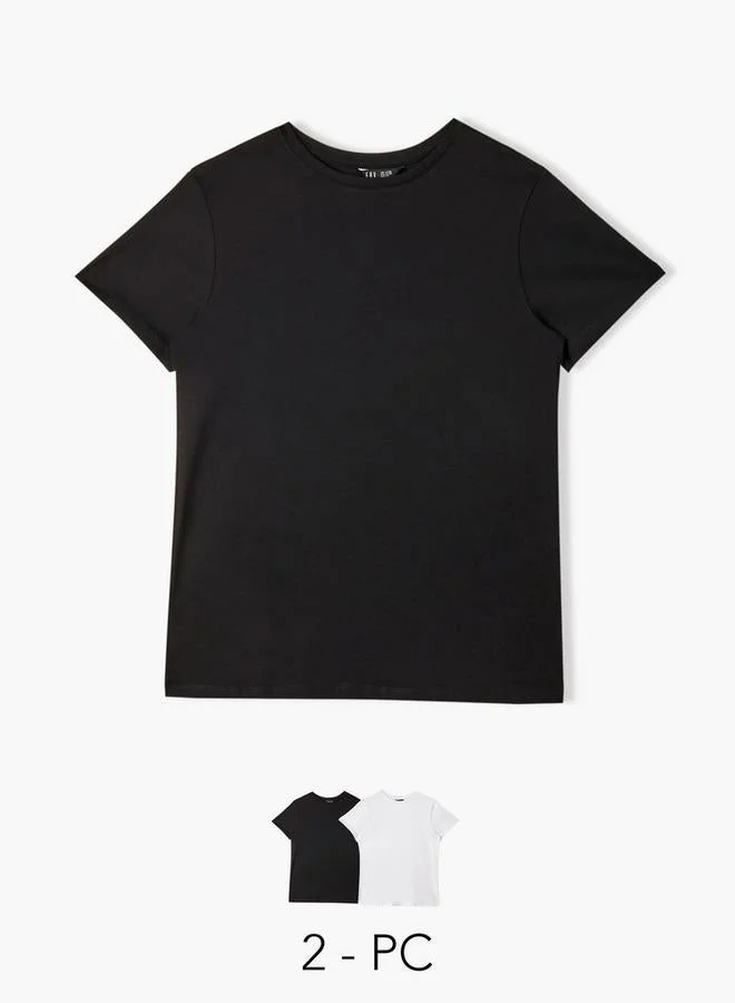 Splash FAV Women Crew Neck Short Sleeve T-shirt - Set of 2