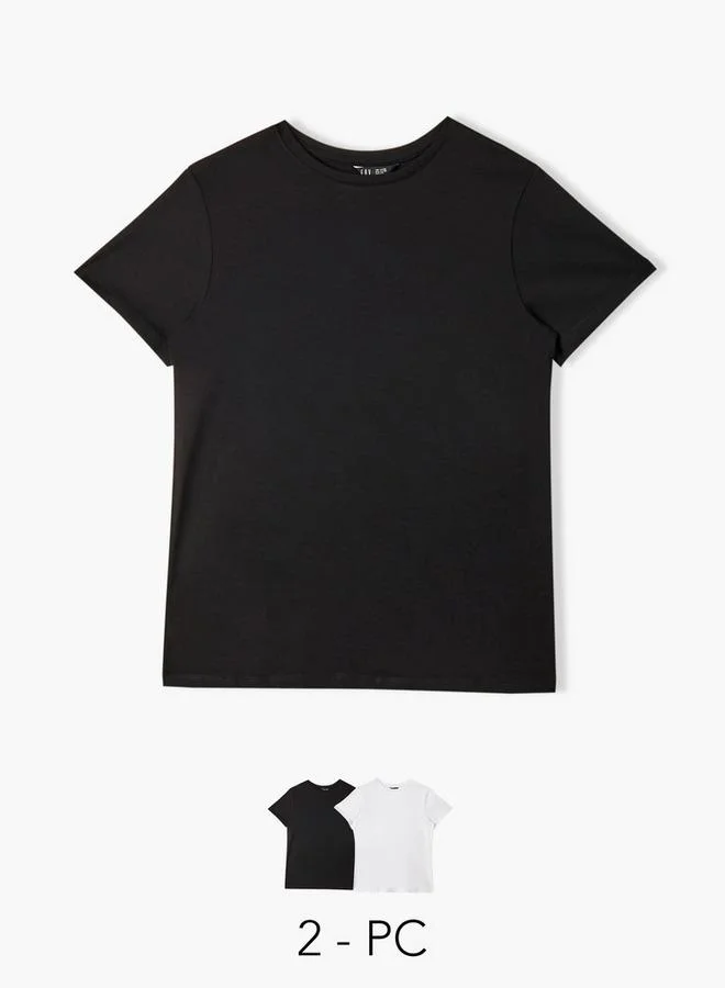 Splash FAV Women Crew Neck Short Sleeve T shirt   Set of 2