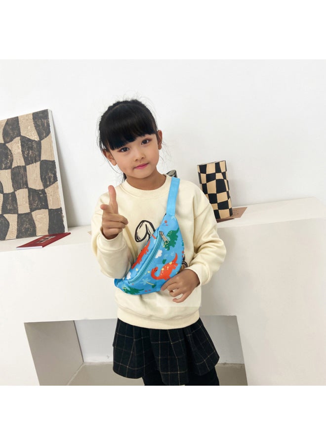 Children's Bag 2022 Baby Graffiti Crossbody Bag Handsome Boys And Girls Chest Bag Cute Little Dinosaur Waist Bag Foreign Trade-Color:pony Green - Image 3