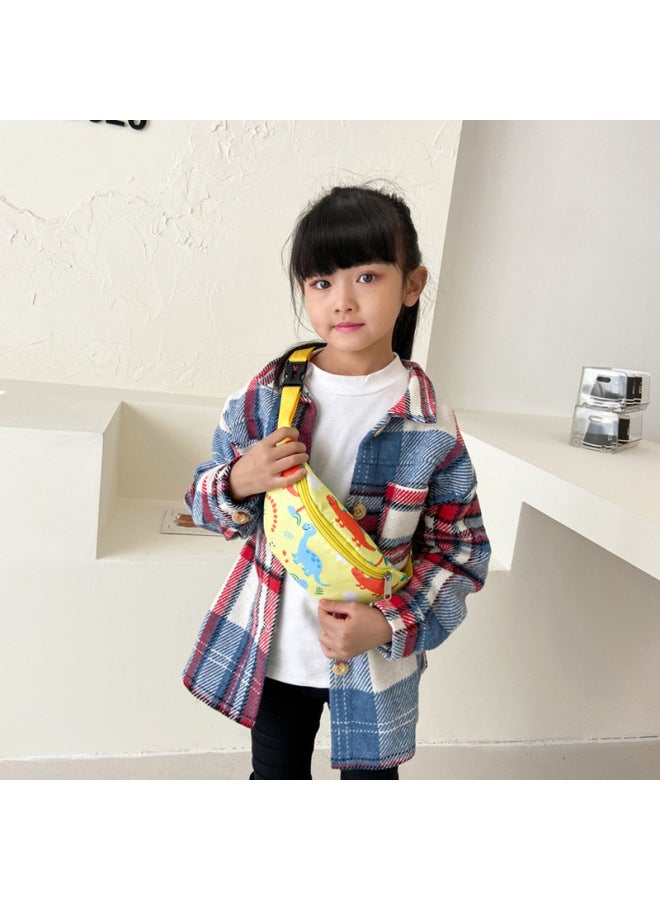 Children's Bag 2022 Baby Graffiti Crossbody Bag Handsome Boys And Girls Chest Bag Cute Little Dinosaur Waist Bag Foreign Trade-Color:pony Green - Image 4