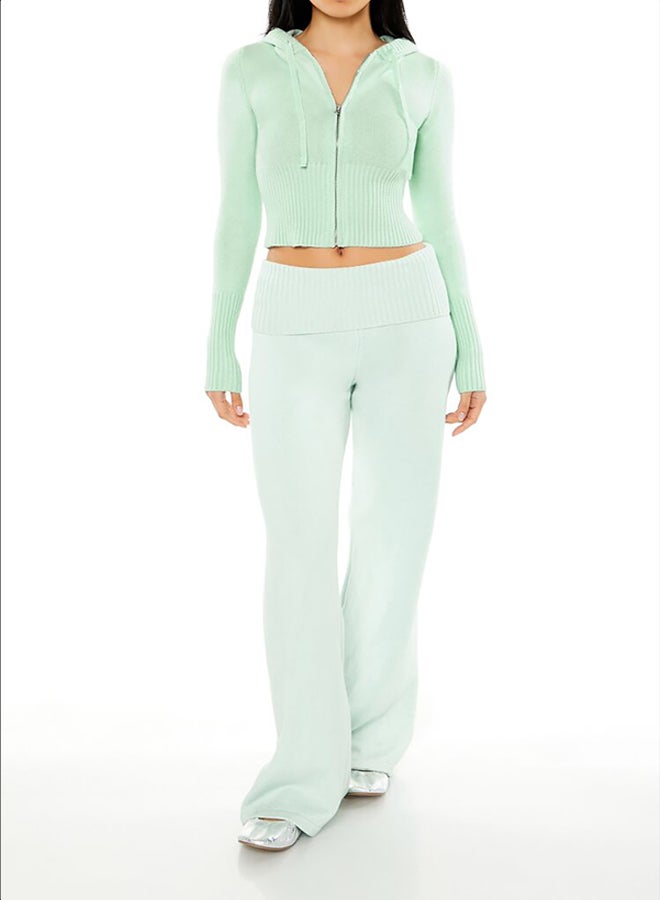 FOREVER 21 Hooded Cropped Zip-Up Sweater - Image 2