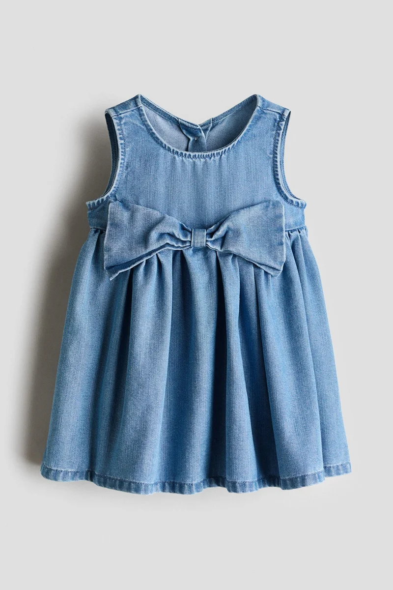 H&M Bow-detail denim dress