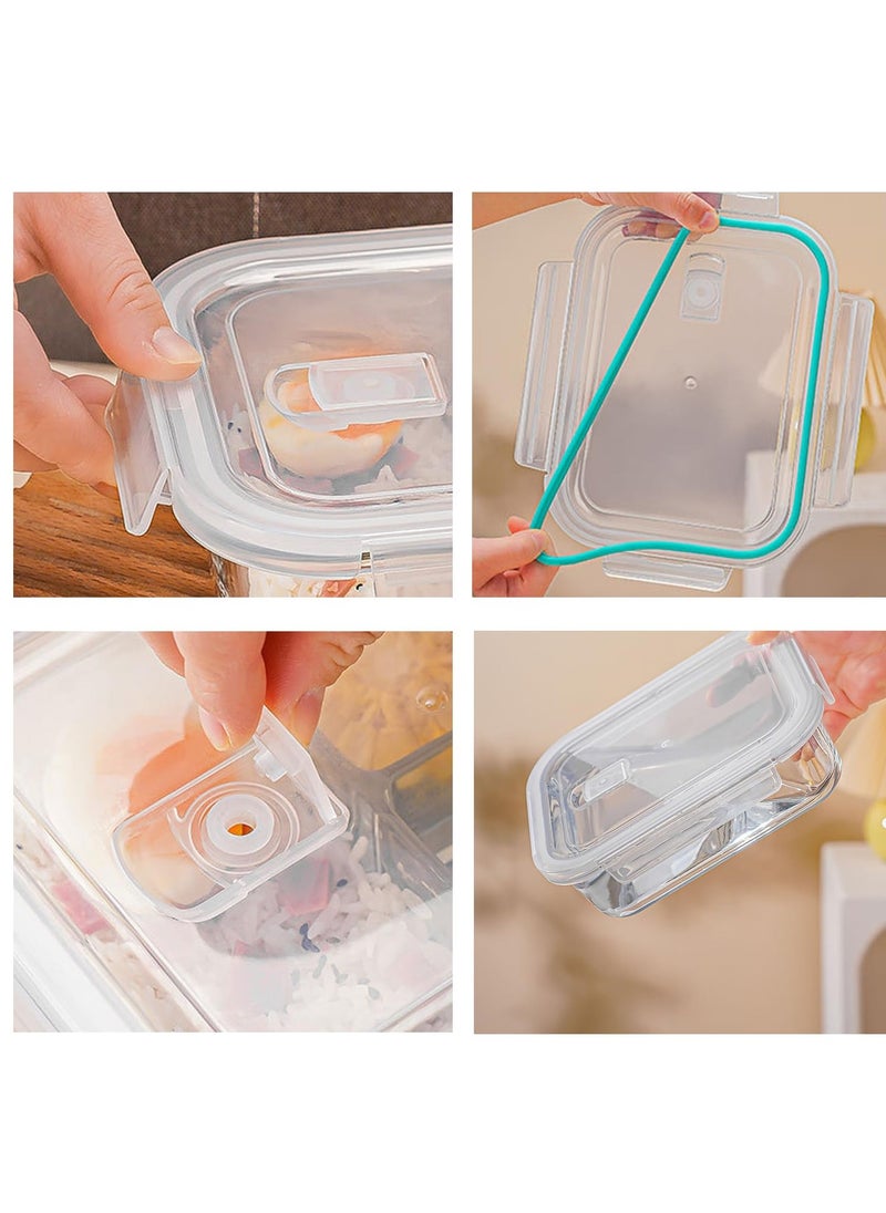TYCOM Glass Meal Prep Containers (6 pcs Mixed) - Glass Food Storage Containers with Lids, Glass Lunch Box, Portion Control, Airtight, Glass Bento Box Lunch Containers- 6P  - Image 5