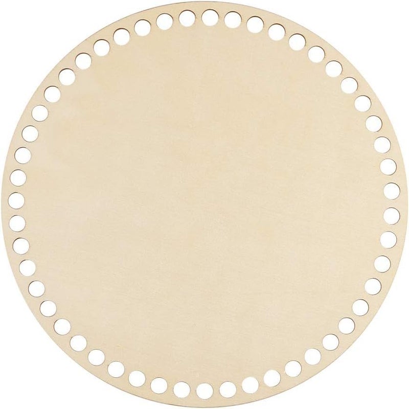 Haoser Pack of 4 Basket Bottom for Crochet Unfinished Wooden Round Weaving Knitting Base for Crafts|Wooden Bottom for Crochet Baskets (7.5 in) - Image 3