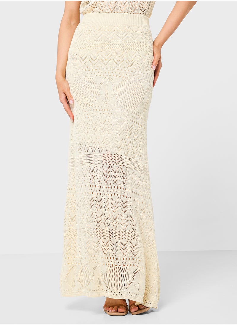 Ginger Knitted Crochet Top & Skirt Coord Set  - Image 4