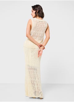 Ginger Knitted Crochet Top & Skirt Coord Set  - Image 2