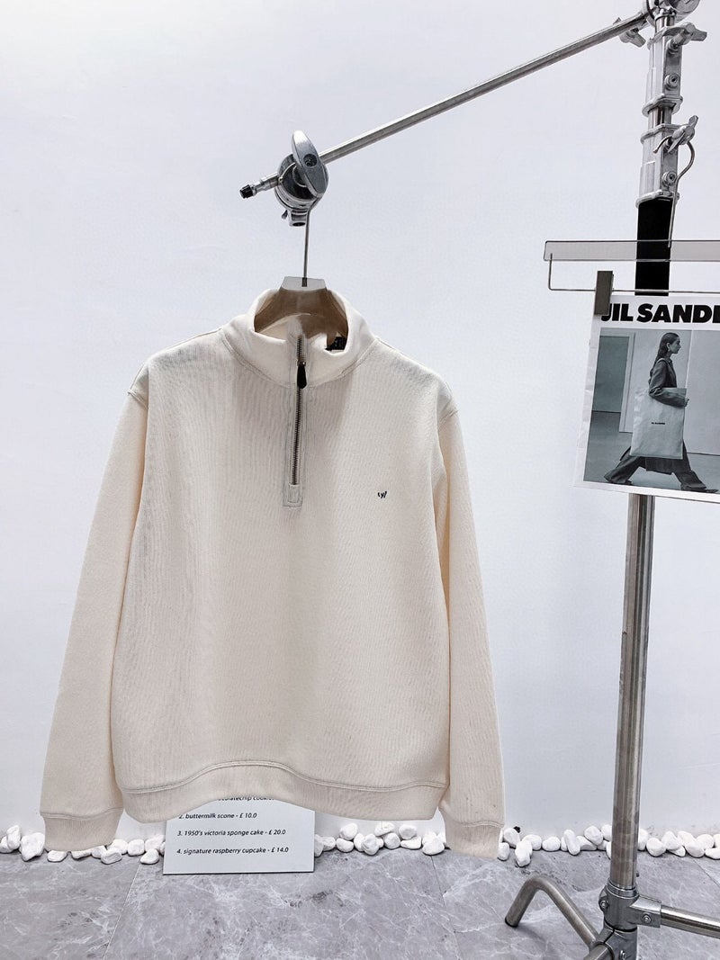 RL in stock High Version Ralph Sweatshirt Unisex Half Zip Pony Embroidered Casual Polo Top Coat Dark green - Image 4