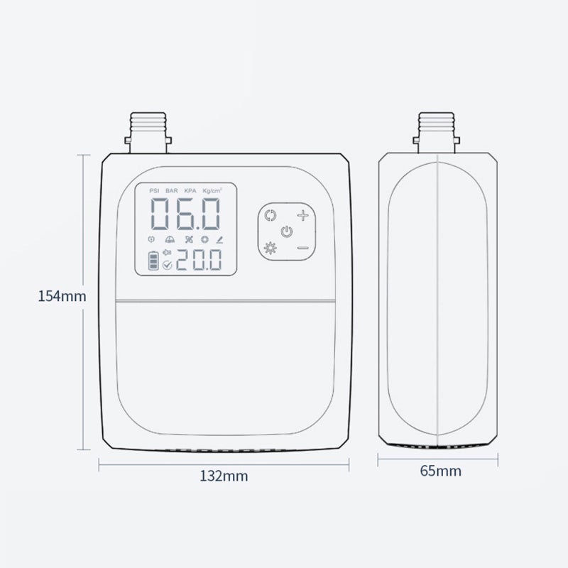 Electric Air Pump: Black, 100L/Min 25PSI High Efficiency, Digital Pressure Monitoring - Intelligent Auto-Off Preset Modes, Portable Air Pump for Outdoor Adventures, Paddle Boards, Inflatables - Image 4