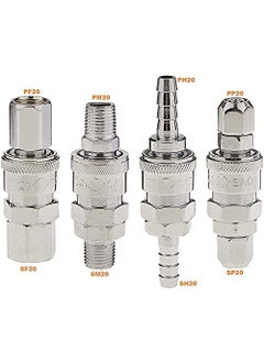 MINSALES MINSALES PF20 Pneumatic Air Line Hose Quick Release Fittings Connector Coupler 14 BSP Pack Of 3 Pcs  - Image 2
