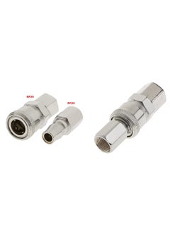 MINSALES MINSALES PF20 Pneumatic Air Line Hose Quick Release Fittings Connector Coupler 14 BSP Pack Of 3 Pcs  - Image 4