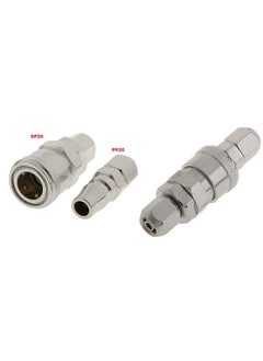 MINSALES MINSALES PF20 Pneumatic Air Line Hose Quick Release Fittings Connector Coupler 14 BSP Pack Of 3 Pcs  - Image 5