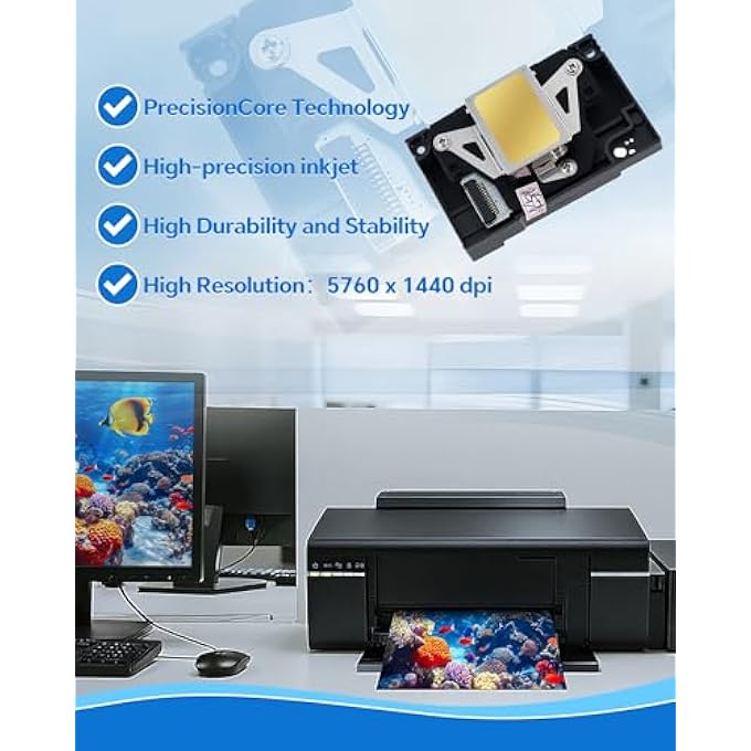NEW L800 PRINTHEAD, PRINT HEAD REPLACEMENT FOR L800 L805 PRINTERS, 6 COLOR PRINTHEAD HIGH-PRECISION INKJET, QUICK INSTALL, EFFICIENT PERFORMANCE FOR CLEAR, SHARP PRINTING PERFORMANCE - Image 3