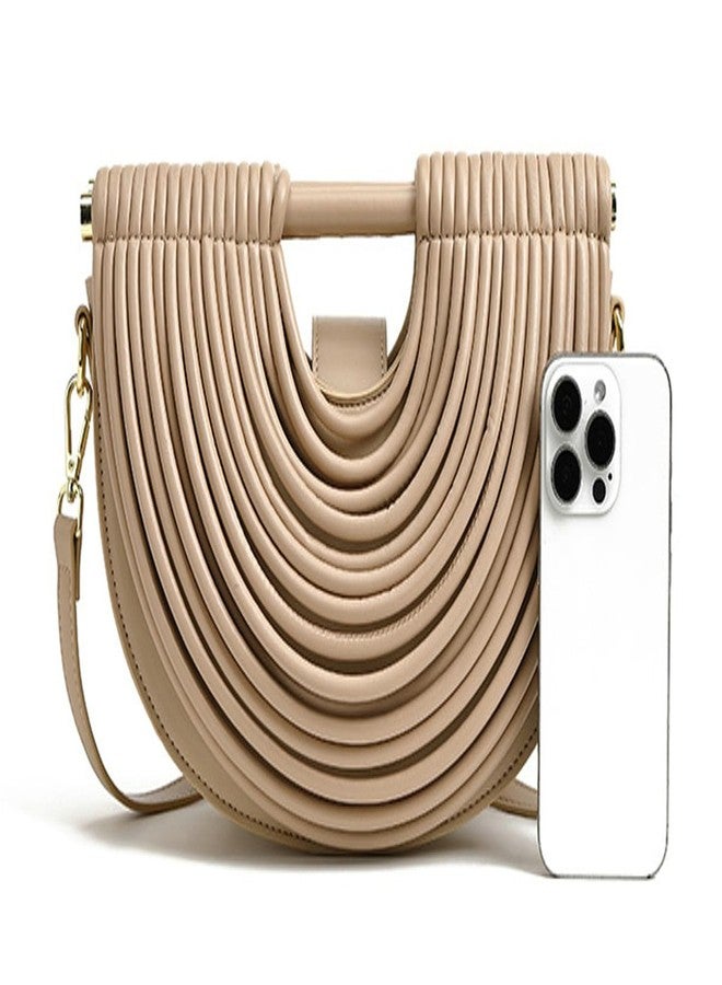 Niction Slouchy PU Leather Cloud Semicircles Bags Women Woven Crossbody Purse Underarm Shoulder Hobo Bag Top Handle Tote Handbag 2025 - Image 2