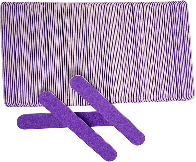 GigaGround Mini Nail Files Bulk (100 Pcs), Double Sided Emery Board Nail File for Nature Nails, Manicure Tool Set Disposable Colorful Nail File for Home Salon Use Travel Size Men Women Kids Wood Board - Image 1