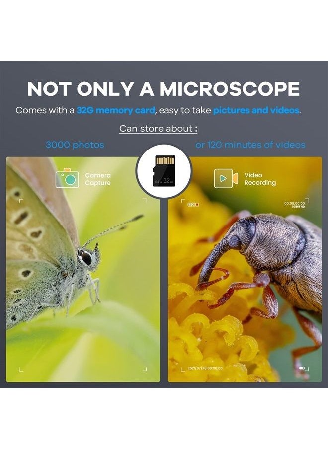 Andonstar - AD203 Handheld Digital Microscope, Portable Pocket Microscope with 4 inch Screen for Kids and Adults, Black, Electronic FHD Video Microscope, Supports Windows Mac PC, USB Coin Microscope - Image 1