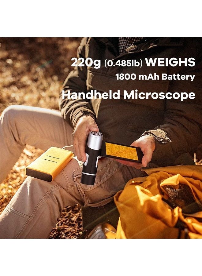Andonstar - AD203 Handheld Digital Microscope, Portable Pocket Microscope with 4 inch Screen for Kids and Adults, Black, Electronic FHD Video Microscope, Supports Windows Mac PC, USB Coin Microscope - Image 1