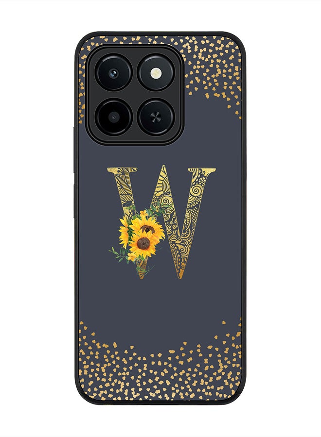 Stylizedd For Honor X6c Case,Slim fit Camera Protection, Shockproof Thin Phone cover  - Custom Floral Monogram - W  (Grey )