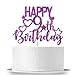 INNORU Purple Glitter Happy 9th Birthday Cake Topper for Cheers to 9 Years Childrens Birthday Party Cake Decorations - Image 3