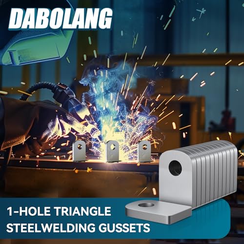 Dabolang 12 Pcs Weld on Tabs with Holes, Weld on Steel Gussets, Weld on Shock Mounts, Weld on Zip Tie Tab, Weld on Light Tabs, 1" x 1.5" Square Steel Gussets for Welding- 0.2" Thick - Image 5