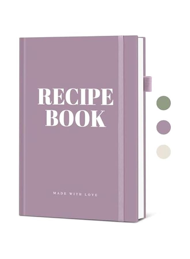 Arabest Recipe Book to Write in Your Own Recipes, Aesthetic Personal Blank Recipes Cook Book Journal with 70 Recipes, Family Recipe Book, Recipe Notebook to Organize Your Recipes - 5.3 x 8.2, Purple  - Image 1
