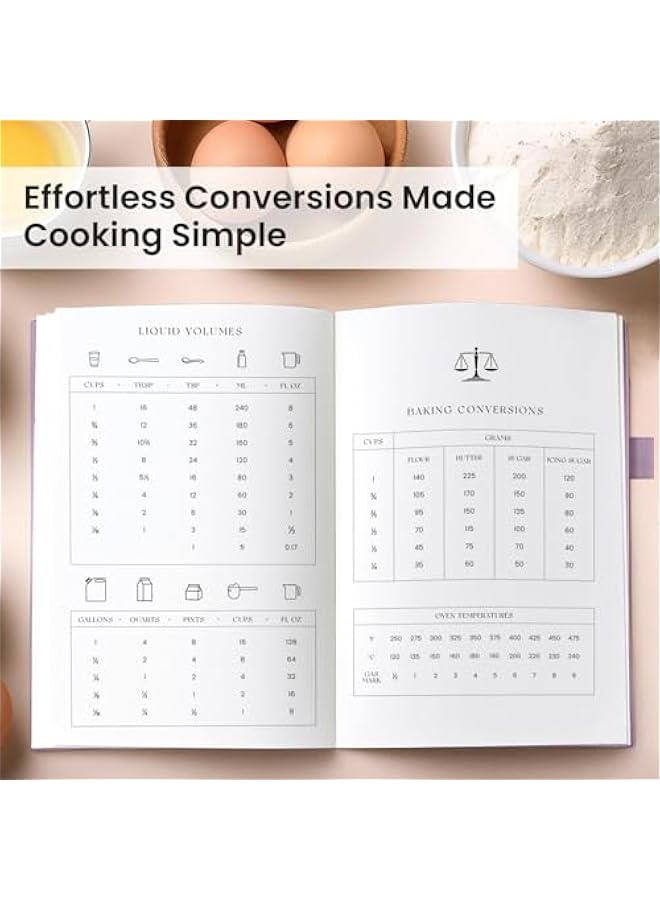 Arabest Recipe Book to Write in Your Own Recipes, Aesthetic Personal Blank Recipes Cook Book Journal with 70 Recipes, Family Recipe Book, Recipe Notebook to Organize Your Recipes - 5.3 x 8.2, Purple  - Image 5