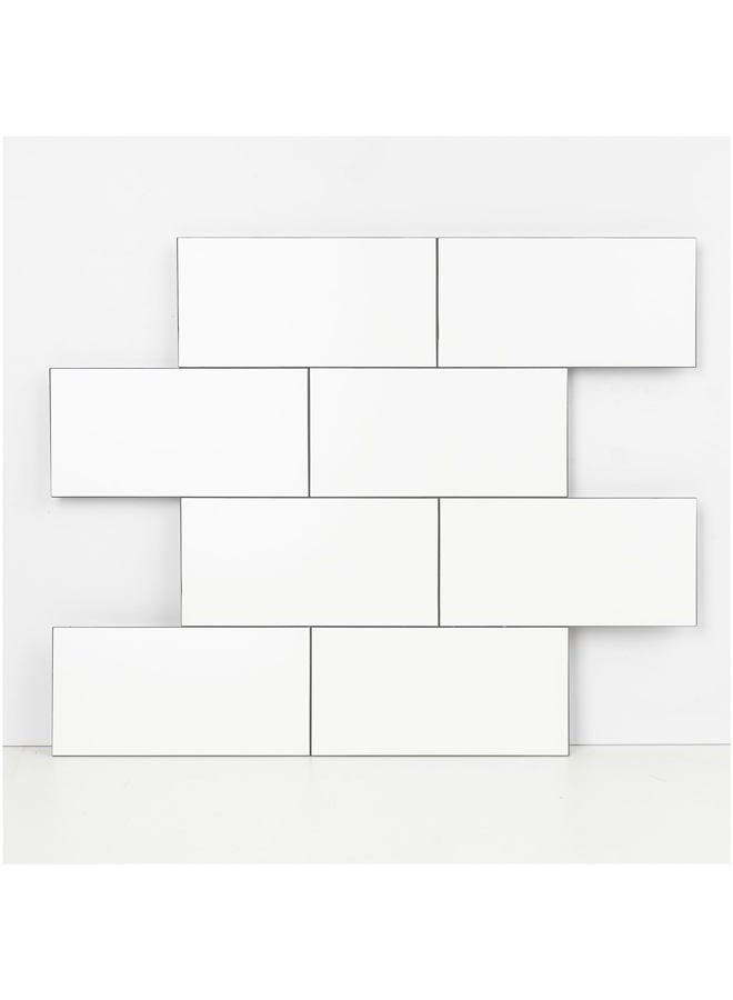 OYASIMI 10- Sheet Polished White Peel and Stick Backsplash, 12''Luxury PVC Ceramic Look Self Stick Subway Tiles, Waterproof Peel and Stick Wall Tiles for Kitchen and Bathrrom - Image 1