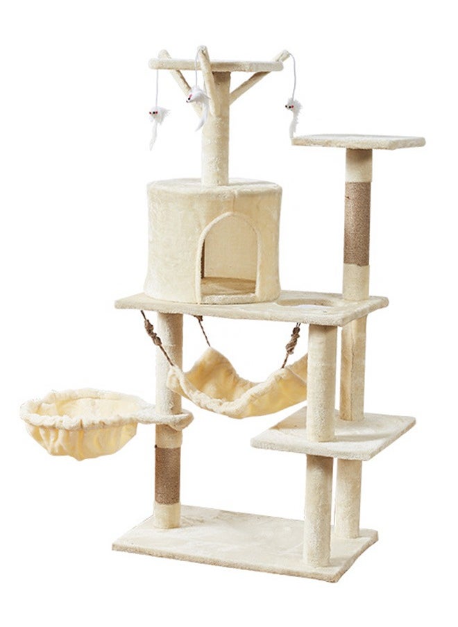 Yolu Wooden Cat Tree 125CM, Multi-Level Activity Cat Tower Furniture for Cats  - Image 1