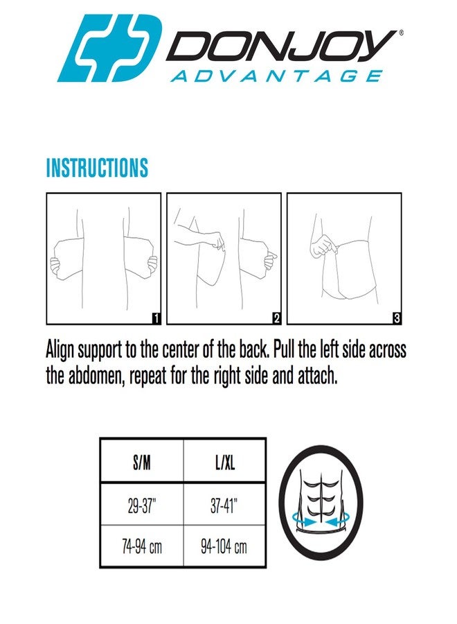 DonJoy Advantage Abdominal Support for Strain, Weakness & Post-Surgery - Lightweight Support with Three-Panel Design for Wellness and Fitness Users, Small/Medium - Image 3