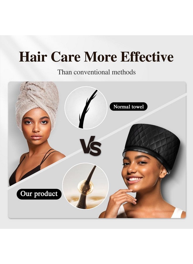 aopow Heat Cap For Deep Conditioning: 10-Level Heats Up Quickly 3 Time Settings Hair Steamer For Natural Hair Home Use Thermal Steam Cap For Black Hair Portable Heating Caps For Hair Treatment