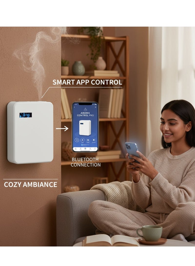 Y&D Air Diffuser Bluetooth Smart Scent Diffuser Aroma Diffuser Oil Diffuser Machine Diffuser Home Air Freshener Machine Fragrance Diffuser Scent Diffuser Smart Cold Air Technology for Usage in Homes Hotels SPAs and Offices Mobile APP Control By WiFi with Bluetooth - Image 3