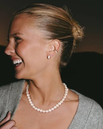 NUZON 10-11MM Baroque Pearl Necklace for Women Chunky Freshwater Pearl Choker Statement White Irregular Beaded Necklaces Birthday Party Jewelry 15''+3'' - Image 3