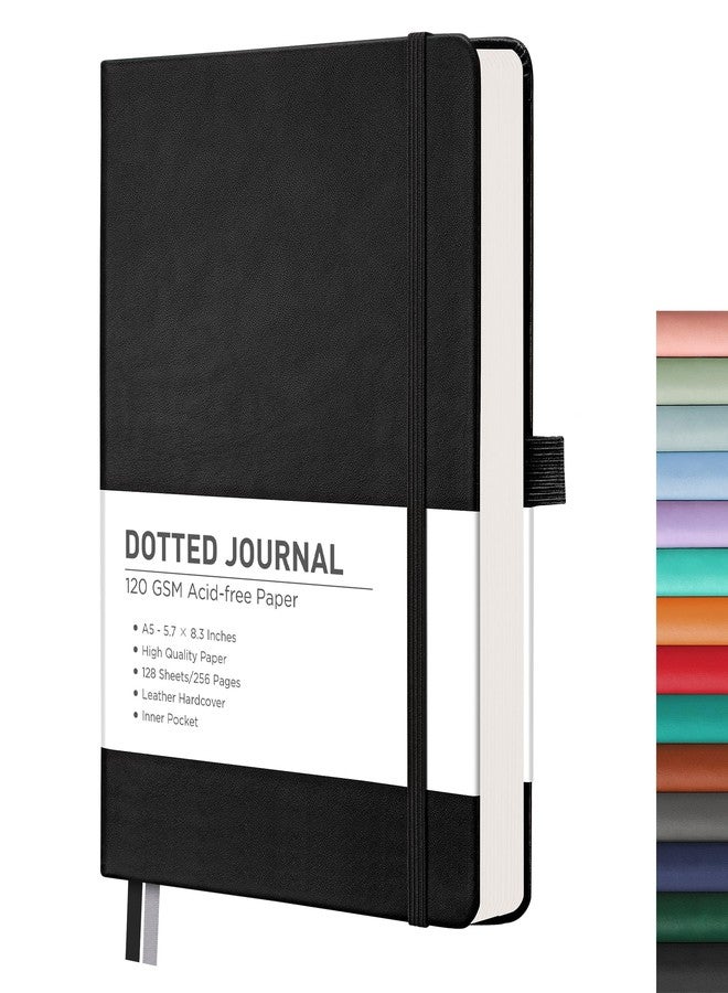 RETTACY Dotted Notebook - A5 Dotted Grid Journal with 256 Pages,120gsm Thick Paper,8 Perforated Pages,Smooth PU Leather,Inner Pocket,5.75'' × 8.38'' - Image 1