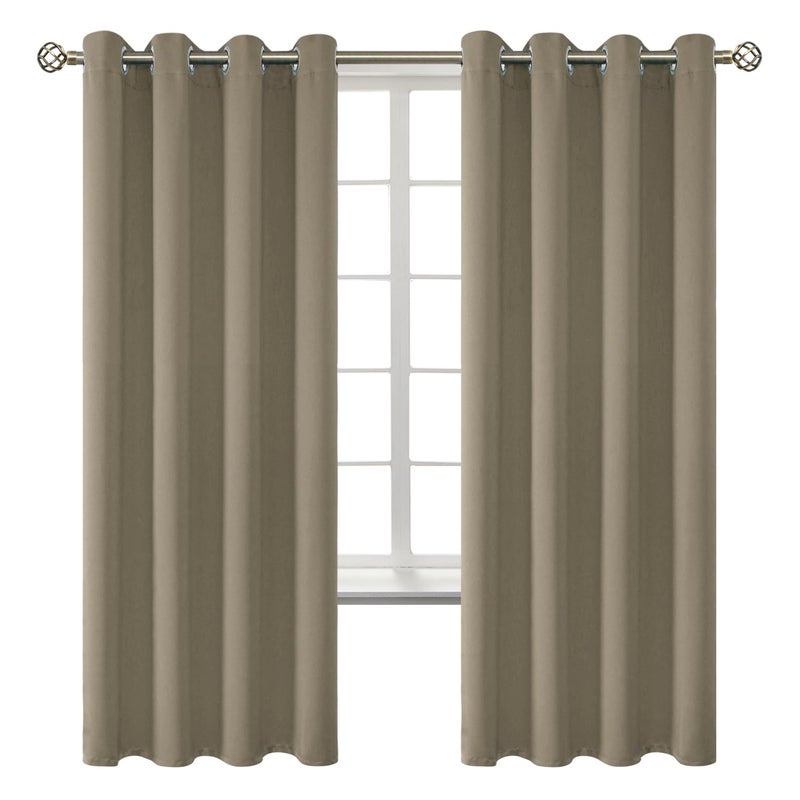 BGment غرفة بئسة الستائر المظلمة 72 بوصة - الستائر الحرارية المعزولة الحرارية ستائر معالجة النافذة لغرفة النوم 2 لوحات 52 × 72 بوصة الكاكاو - Image 1