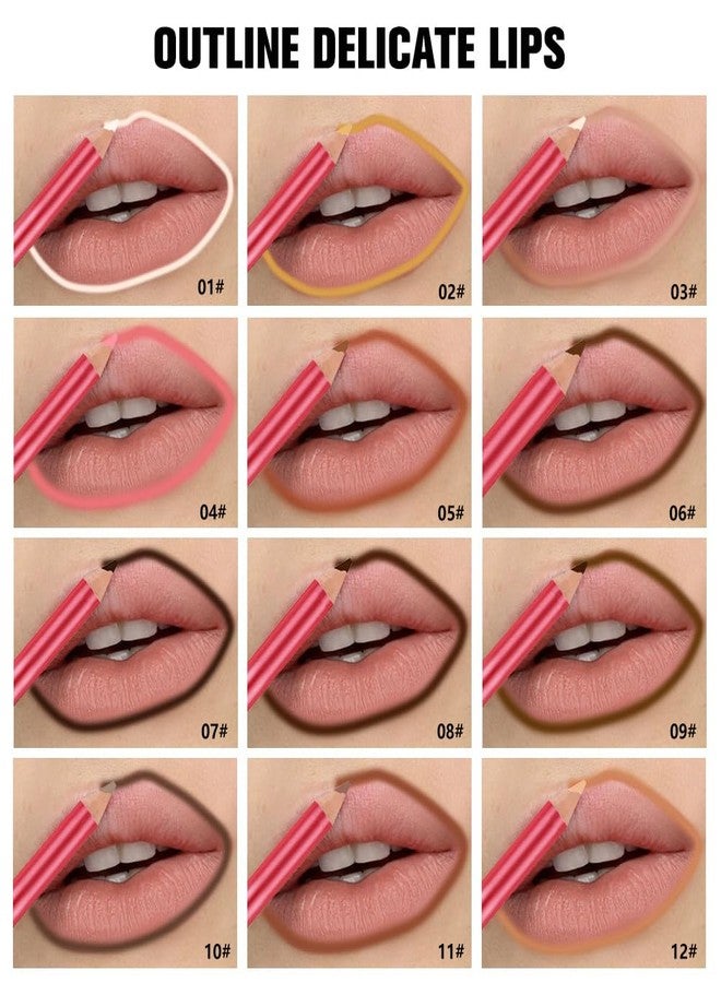Hxssll 12Pcs Matte Lipstick Crayon Lip Liner pencil Set, Creamy & Hydrating Matte Lip Pencil, Smudge-Proof, Long-Wear Waterproof Lipstick Liner to Create Perfect Lip Makeup (12pcs) Set #02 - Image 3