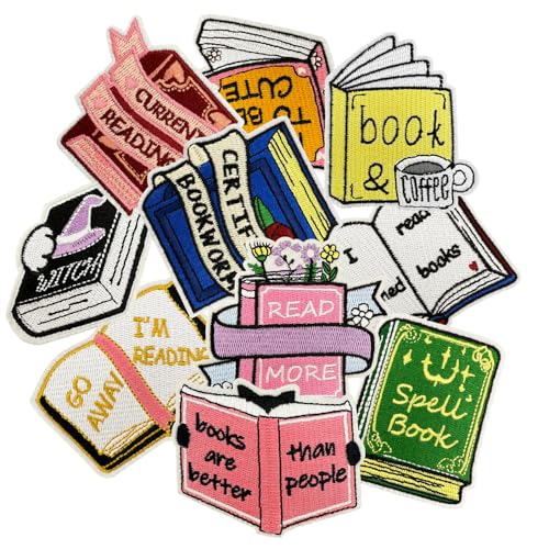 HappFestiv 10 Pcs Cartoon Book Iron OnSew On Patches Reading Embroidered Applique Clothes Backpacks Hats Pants Jackets Jeans Decoration Bachelorette Party Favors DIY Accessories - Image 1