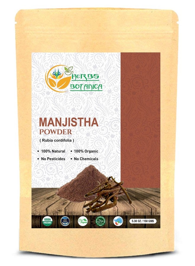 Herbs Botanica Manjistha Root Powder 100% Pure & Natural Rubia Cordifolia for Herbal Use Finely Ground Madder Root Powder for Skin Care, Wellness & DIY Beauty 5.3 oz Resealable Pack