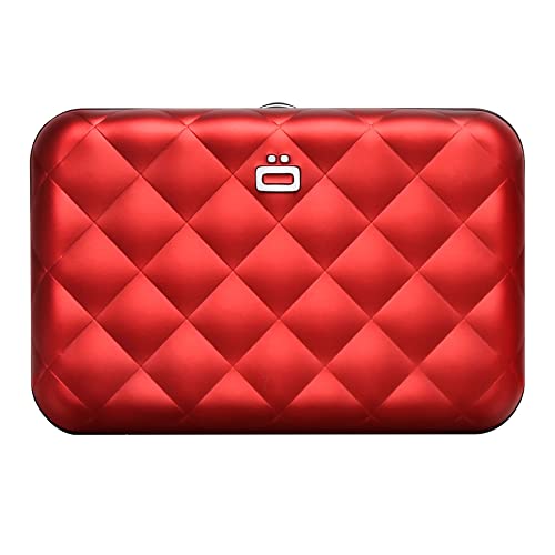 ÖGON -DESIGNS- Card holder for women, Rigid aluminum with quilted effect, RFID protection against fraud and demagnetization, Compact wallet, Lady Case HELSINKI model - Image 2