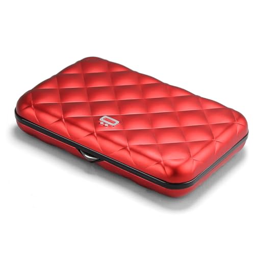 ÖGON -DESIGNS- Card holder for women, Rigid aluminum with quilted effect, RFID protection against fraud and demagnetization, Compact wallet, Lady Case HELSINKI model - Image 1