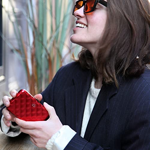 ÖGON -DESIGNS- Card holder for women, Rigid aluminum with quilted effect, RFID protection against fraud and demagnetization, Compact wallet, Lady Case HELSINKI model - Image 4