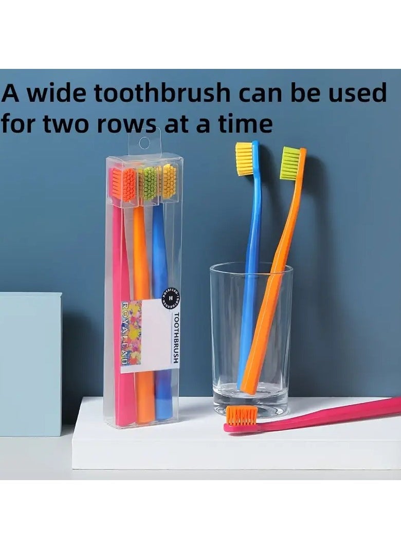 Goolsky - 3-Pack Soft Bristle Toothbrushes with Protective Caps, Full Head Manual Toothbrush Set, Polyester Bristles for Deep Cleaning, Unisex Adults, Soft Firmness - Image 1