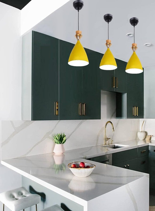 GreyWings Modern Yellow Dome Hanging Pendant Light for Ceiling, Aluminium, Antique Decor, E-27 Holder, (Bulb is not Included) Pack of 4 - Image 4