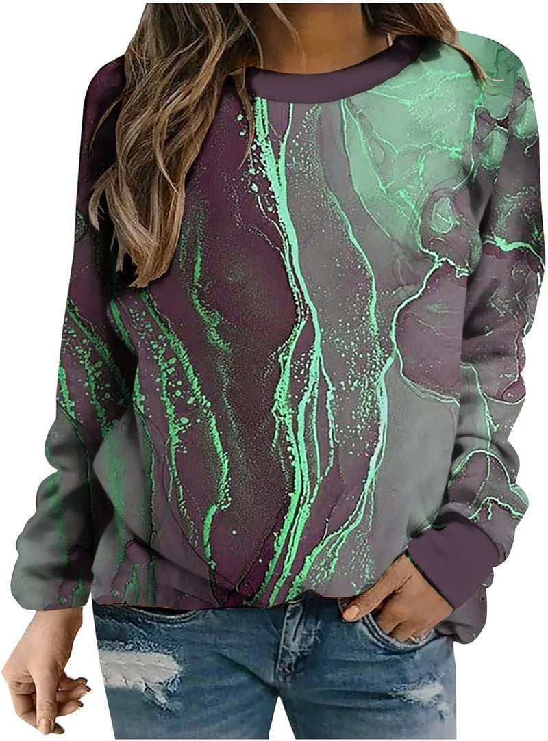 cheekyglo Long Sleeve Sweatshirt for Women Casual Graphic Print Workout Pullover Blouse Comfy Relaxed Fit Fall Warm Coat Tops - Image 1