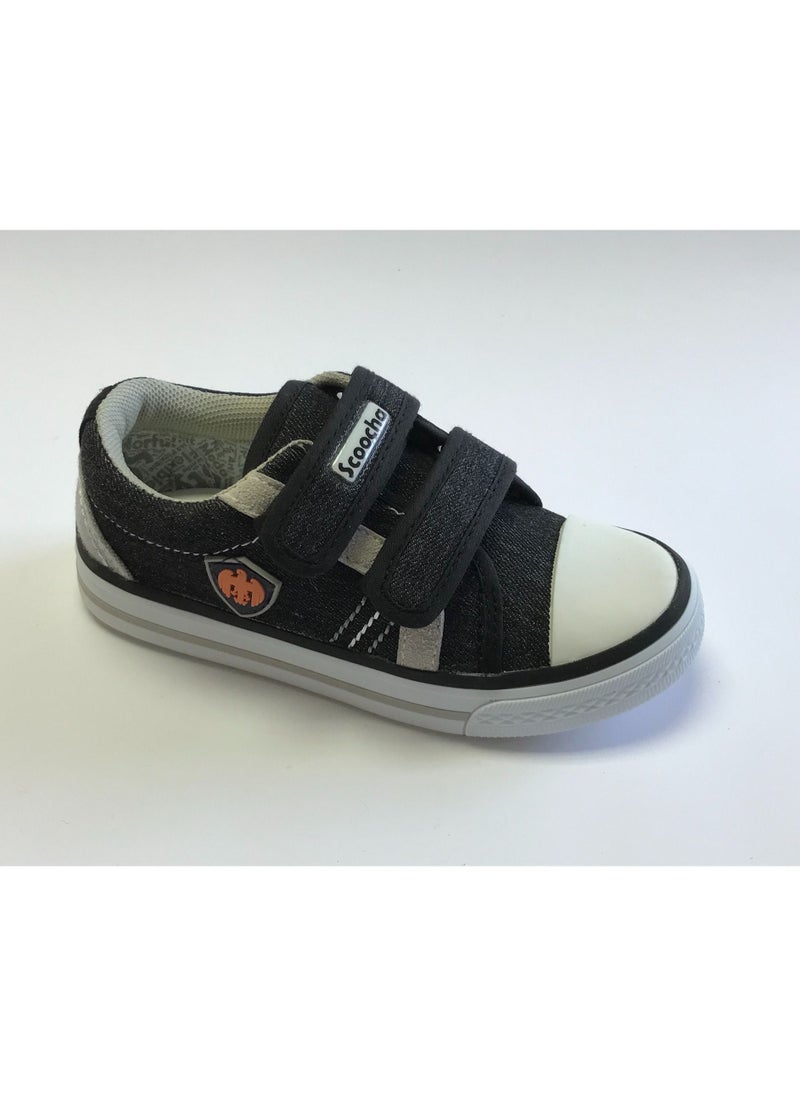 SCOOCHA - Flat Fashion Sneakers Comfort Easy Fitting Kids Shoes for Boys Black - Image 1