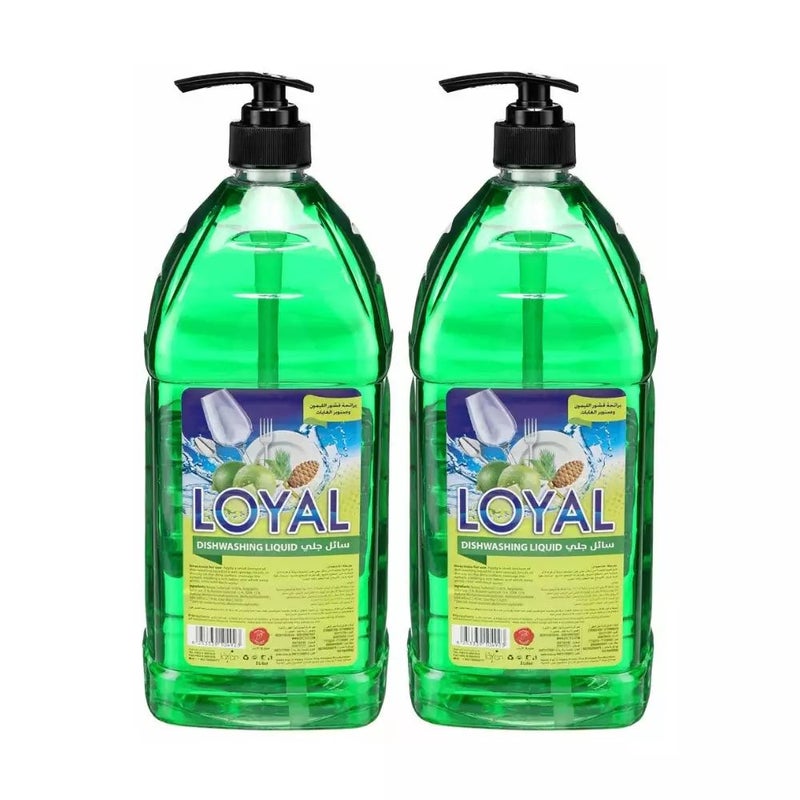 Loyal Lemon And Forest Pine Fragranced Liquid Dishwashing Gel- 2X2Ltr