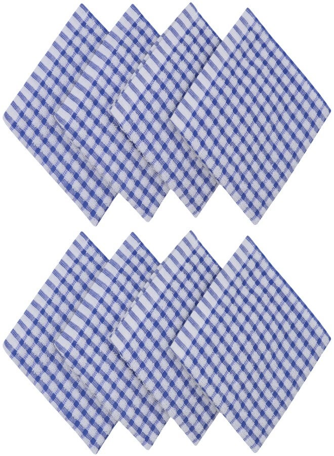 HFGBLG Cotton Cleaning Rags Terry Dish Cloths for Washing Dishes, Set of 8 Dish Rags for Cleaning, Light and Soft Dish Towels for Kitchen Drying Dishes, 11.8 Inch x 11.8 Inch (Blue) - Image 2