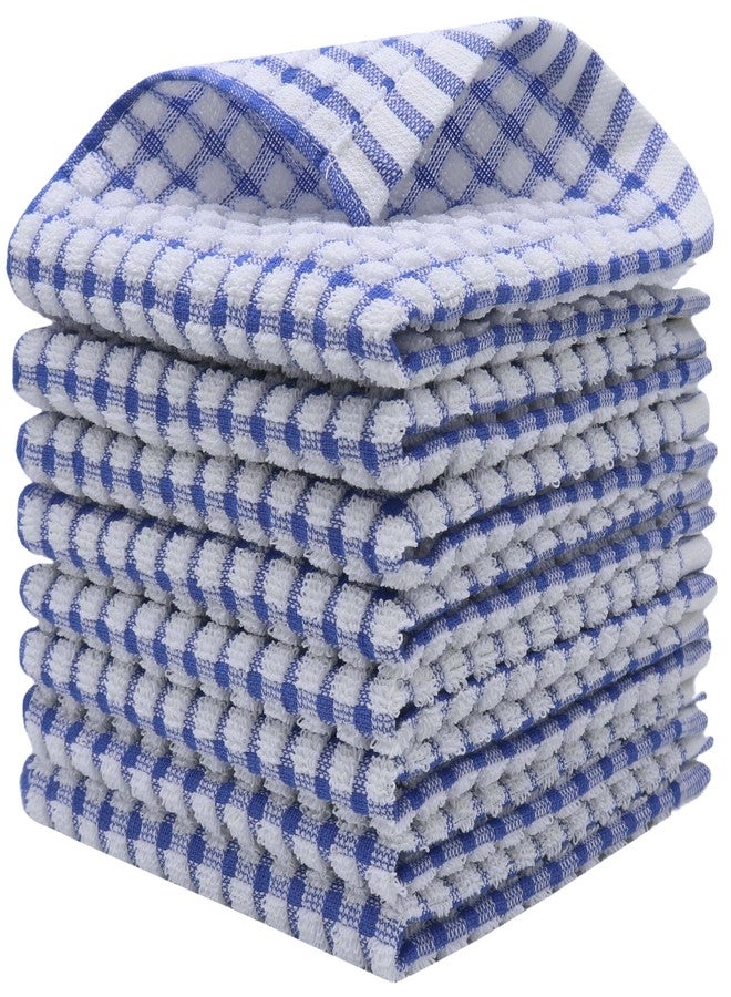 HFGBLG Cotton Cleaning Rags Terry Dish Cloths for Washing Dishes, Set of 8 Dish Rags for Cleaning, Light and Soft Dish Towels for Kitchen Drying Dishes, 11.8 Inch x 11.8 Inch (Blue) - Image 1