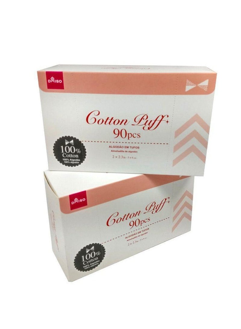 دايسو طقم منفوخة قطن مكياج رقيق وناعم مكون من 90 قطعة وردي - Image 2