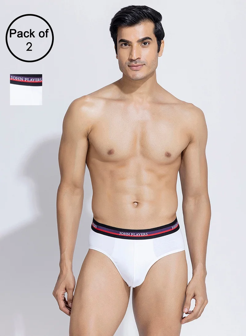 جون بلاير John Players Pack of 2 Classic Cotton Briefs in White
